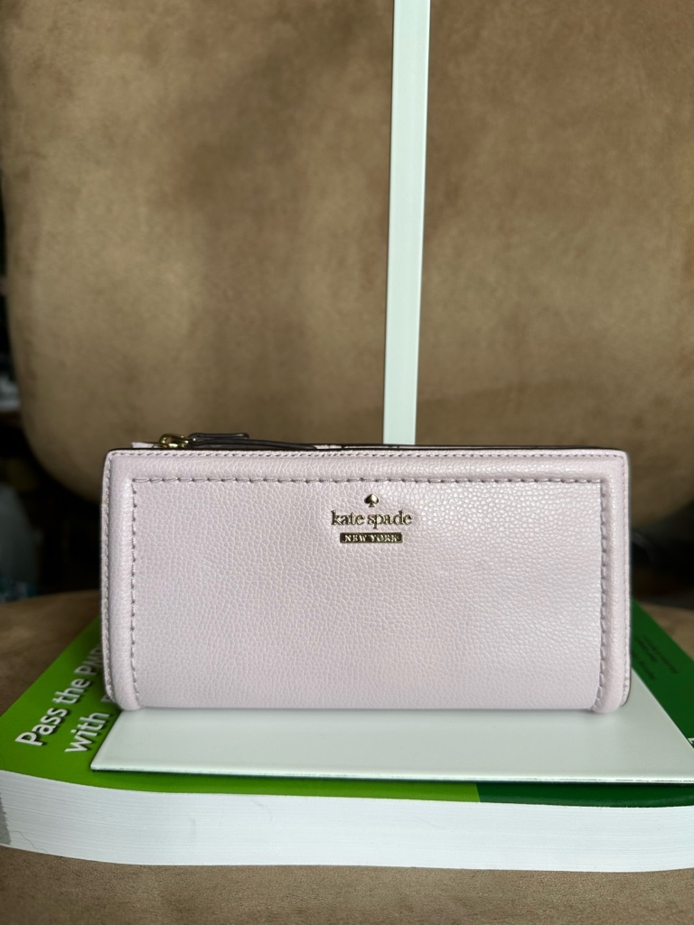 kate spade Lilac Pebbled Leather Zip & Double Snap Wallet Very Good Condition